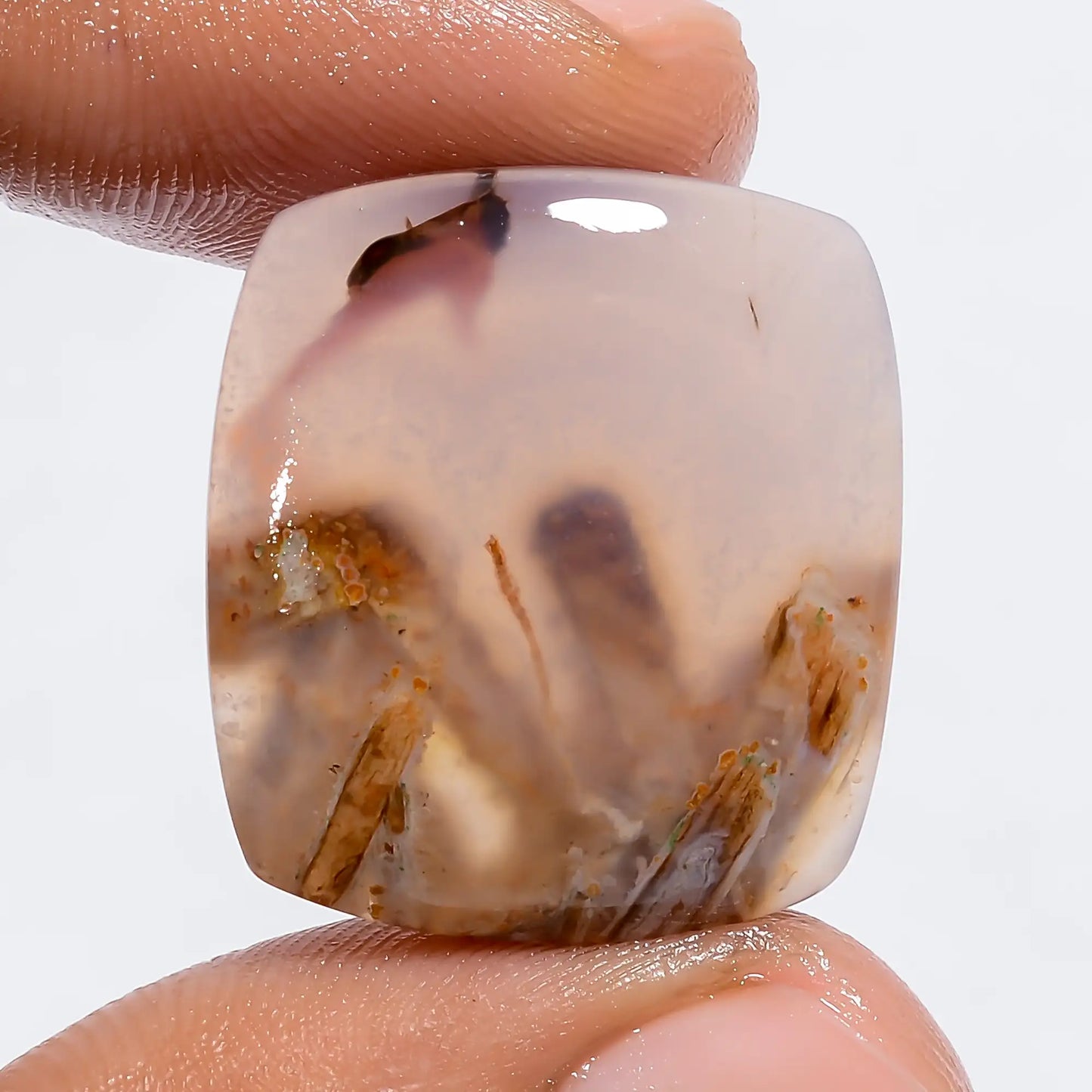 Incredible Top Grade Quality 100% Natural Stick Agate Radiant Shape Cabochon Loose Gemstone For Making Jewelry 27 Ct. 23X21X5 mm V-6136