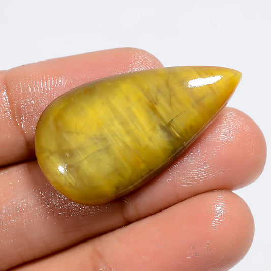 Tempting Top Grade Quality 100% Natural Nellite Pear Shape Cabochon Loose Gemstone For Making Jewelry 25 Ct. 34X18X5 mm V-6144