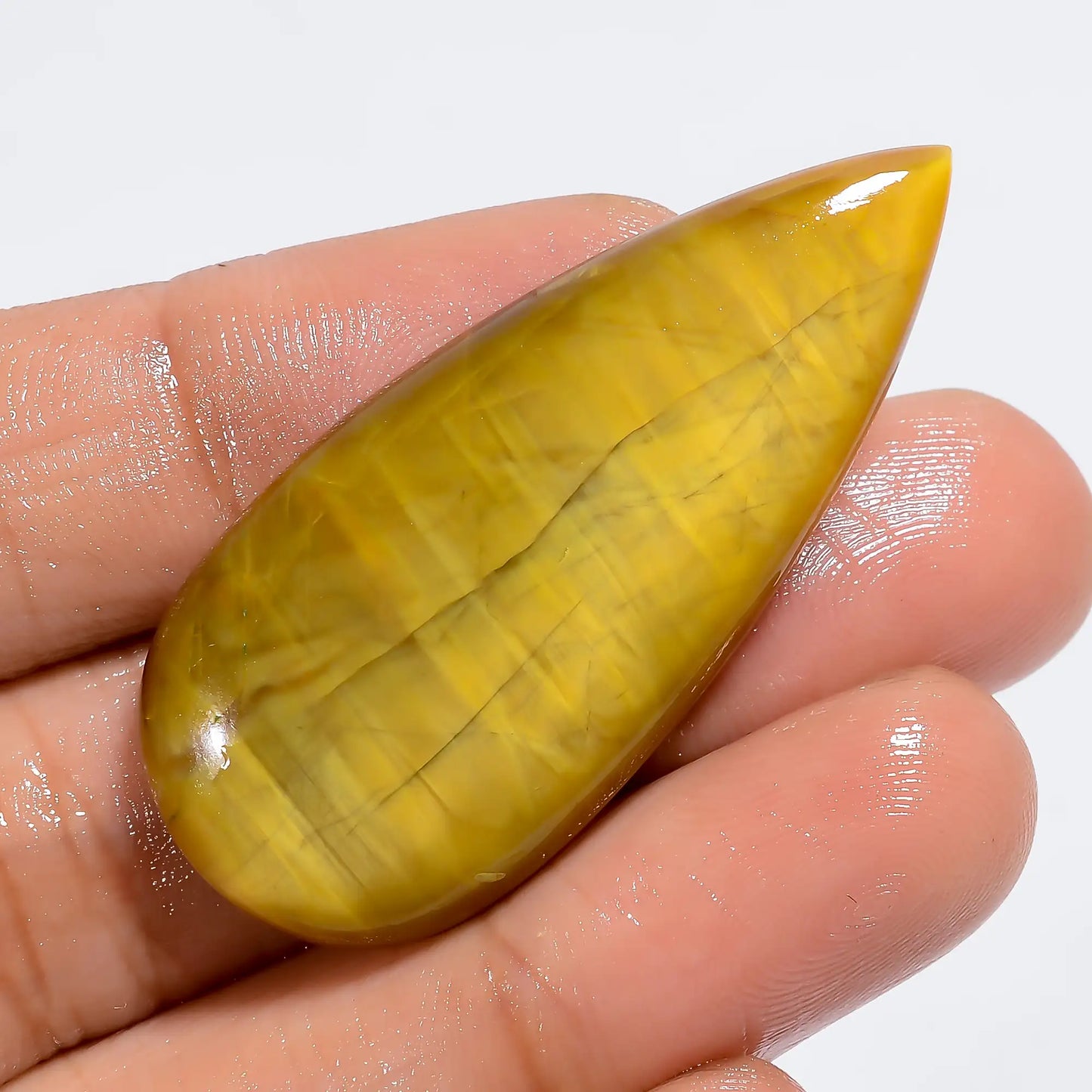 Unique Top Grade Quality 100% Natural Nellite Pear Shape Cabochon Loose Gemstone For Making Jewelry 37 Ct. 44X20X5 mm V-6146