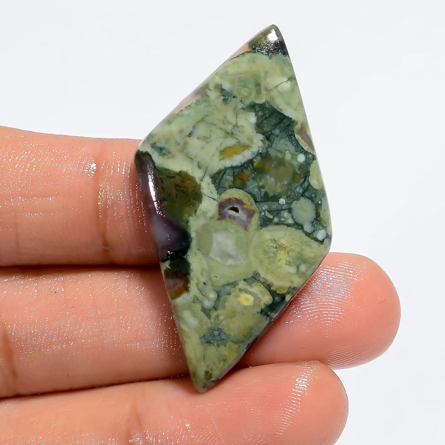 Splendid Top Grade Quality 100% Natural Rhyolite Fancy Shape Cabochon Loose Gemstone For Making Jewelry 30 Ct. 43X20X5 mm V-6165