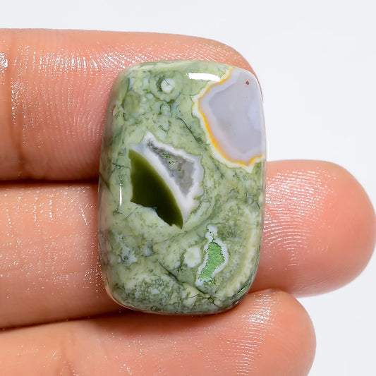 Tempting Top Grade Quality 100% Natural Rhyolite Radiant Shape Cabochon Loose Gemstone For Making Jewelry 21 Ct. 24X15X6 mm V-6169