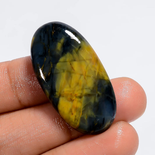 Awesome Top Grade Quality 100% Natural Blue Nellite Oval Shape Cabochon Loose Gemstone For Making Jewelry 31 Ct. 34X18X5 mm V-6175