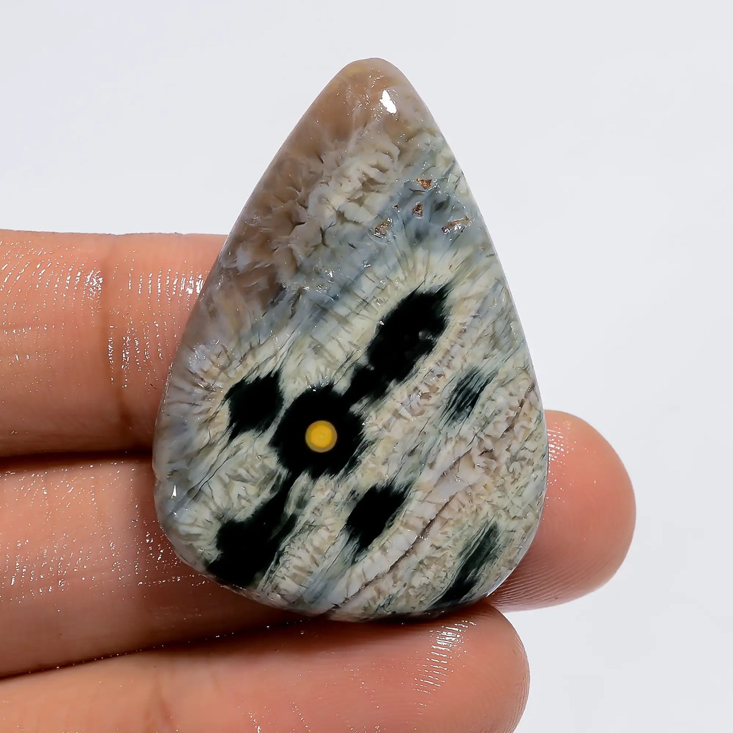 Ocean Jasper Pear Shape Cabochon Loose Gemstone Natural 47 Ct. 37X26X6 mm V-6180