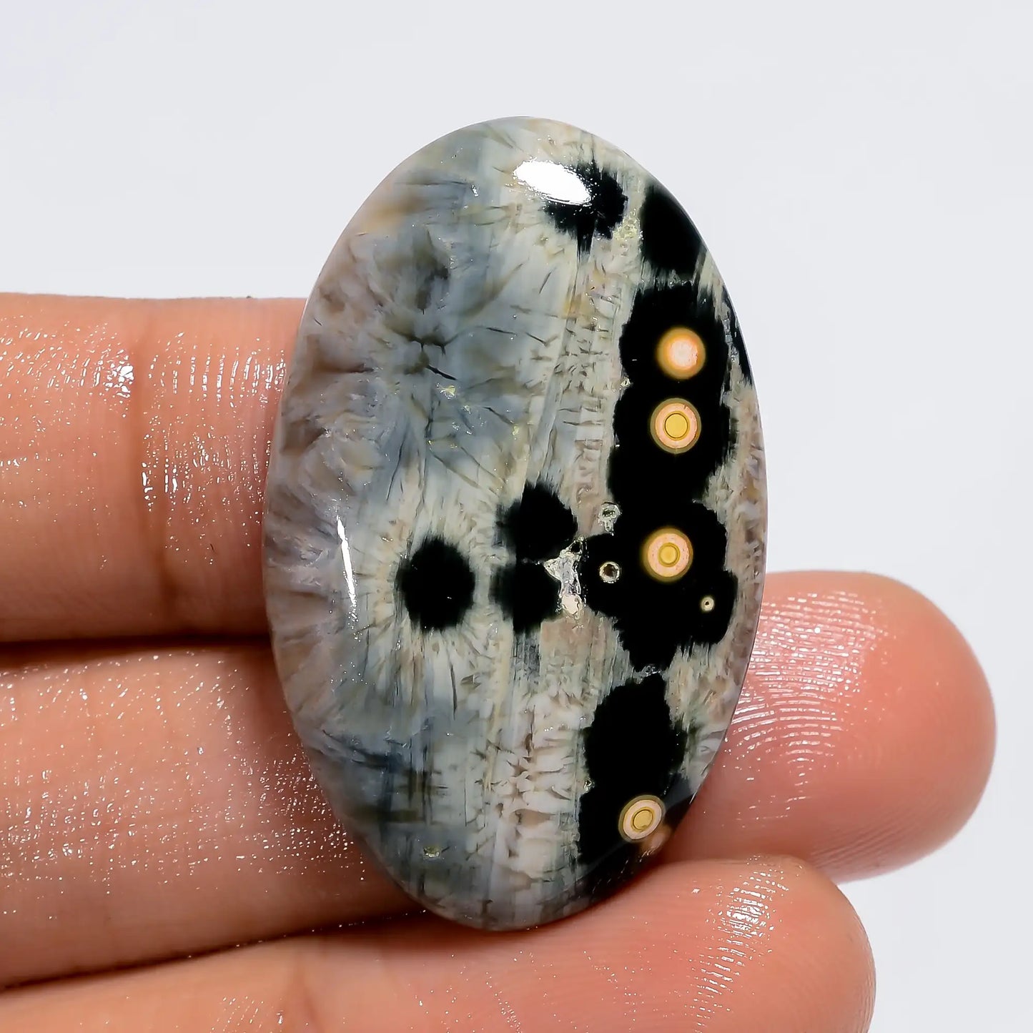 Fantastic Top Grade Quality 100% Natural Ocean Jasper Oval Shape Cabochon Loose Gemstone For Making Jewelry 39 Ct. 34X21X6 mm V-6182