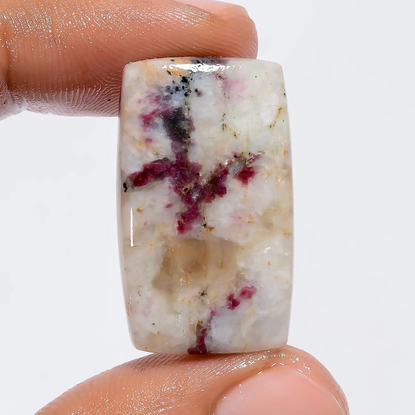 Immaculate Top Grade Quality 100% Natural Lepidolite Radiant Shape Cabochon Loose Gemstone For Making Jewelry 23 Ct. 28X16X5 mm V-6210