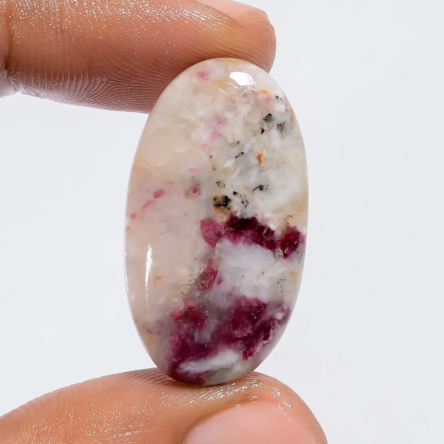 Mind Blowing Top Grade Quality 100% Natural Lepidolite Oval Shape Cabochon Loose Gemstone For Making Jewelry 21 Ct. 29X16X5 mm V-6213