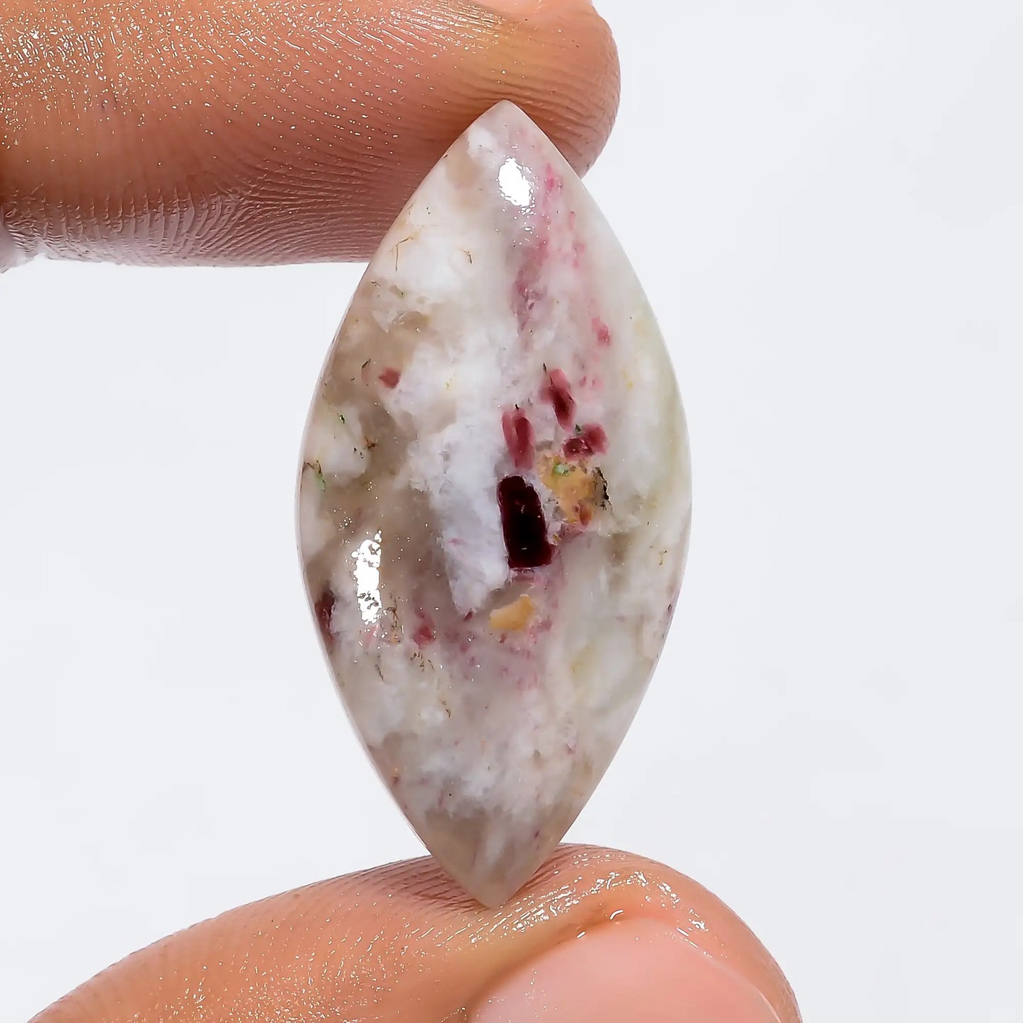 Terrific Top Grade Quality 100% Natural Lepidolite Marquise Shape Cabochon Loose Gemstone For Making Jewelry 15 Ct. 31X15X5 mm V-6220