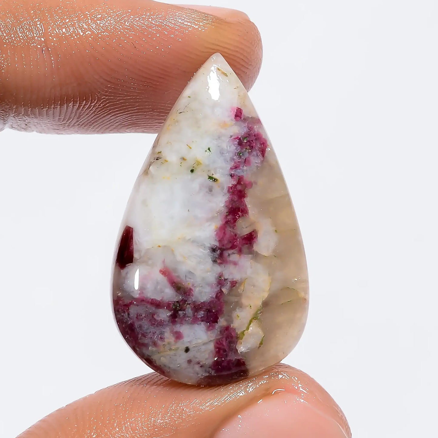 Wonderful Top Grade Quality 100% Natural Lepidolite Pear Shape Cabochon Loose Gemstone For Making Jewelry 17.5 Ct. 29X17X5 mm V-6222