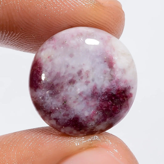 Wonderful Top Grade Quality 100% Natural Lepidolite Round Shape Cabochon Loose Gemstone For Making Jewelry 10 Ct. 16X16X4 mm V-6224