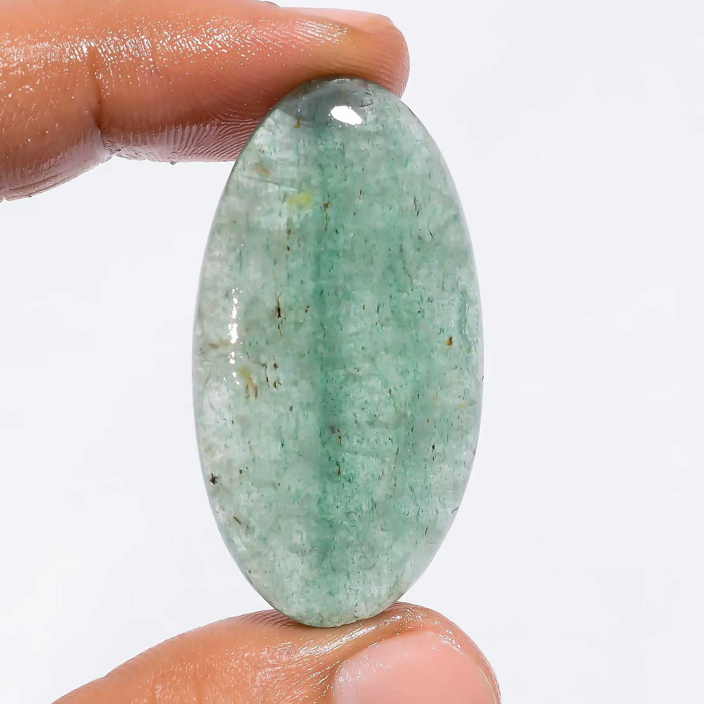 Amazing Top Grade Quality 100% Natural Green Strawberry Quartz Oval Shape Cabochon Loose Gemstone For Making Jewelry 60 Ct. 42X22X8 mm V-6241