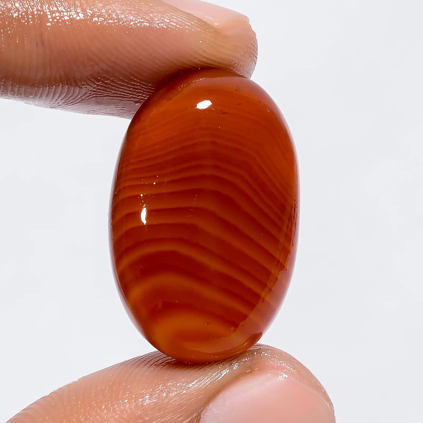 Gorgeous Top Grade Quality Carnelian Oval Shape Cabochon Loose Gemstone For Making Jewelry 28 Ct. 25X17X7 mm V-6251