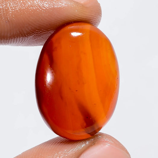 Immaculate Top Grade Quality Carnelian Oval Shape Cabochon Loose Gemstone For Making Jewelry 23.5 Ct. 24X18X6 mm V-6252