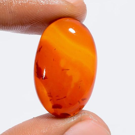 Superb Top Grade Quality Carnelian Oval Shape Cabochon Loose Gemstone For Making Jewelry 22.5 Ct. 25X16X7 mm V-6258