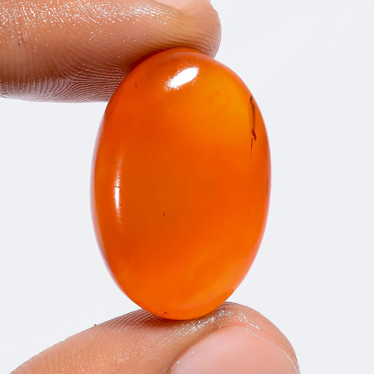 Unique Top Grade Quality Carnelian Oval Shape Cabochon Loose Gemstone For Making Jewelry 29 Ct. 26X18X7 mm V-6263