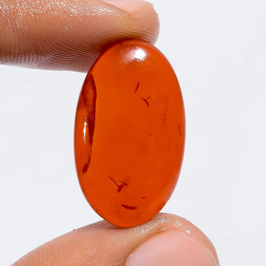 Wonderful Top Grade Quality Carnelian Oval Shape Cabochon Loose Gemstone For Making Jewelry 17.5 Ct. 26X15X5 mm V-6264