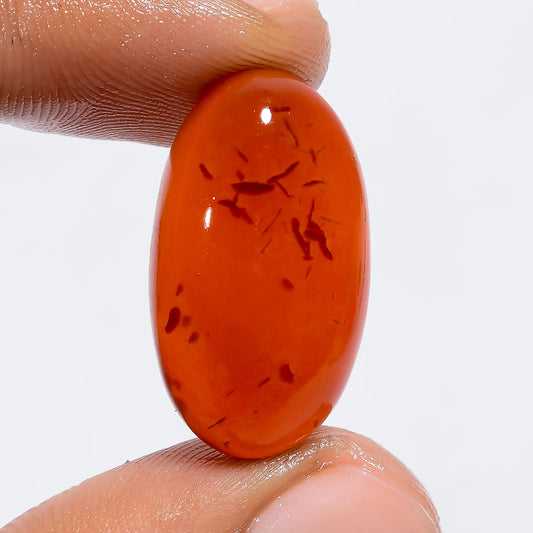 Amazing Top Grade Quality Carnelian Oval Shape Cabochon Loose Gemstone For Making Jewelry 21.5 Ct. 24X13X7 mm V-6265Amazing Top Grade Quality Carnelian Oval Shape Cabochon Loose Gemstone For Making Jewelry 21.5 Ct. 24X13X7 mm V-6265