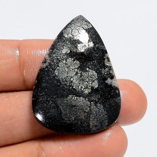 Awesome Top Grade Quality 100% Natural Marcasite Agate Pear Shape Cabochon Loose Gemstone For Making Jewelry 36.5 Ct. 34X25X5 mm V-6269