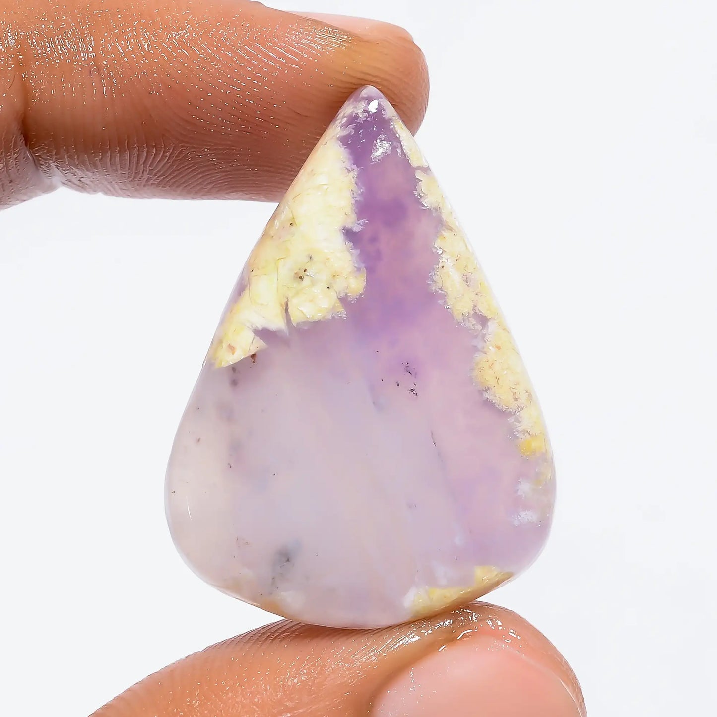 Amazing Top Grade Quality 100% Natural Tiffany Flourite Pear Shape Cabochon Loose Gemstone For Making Jewelry 28 Ct. 32X23X5 mm V-6281