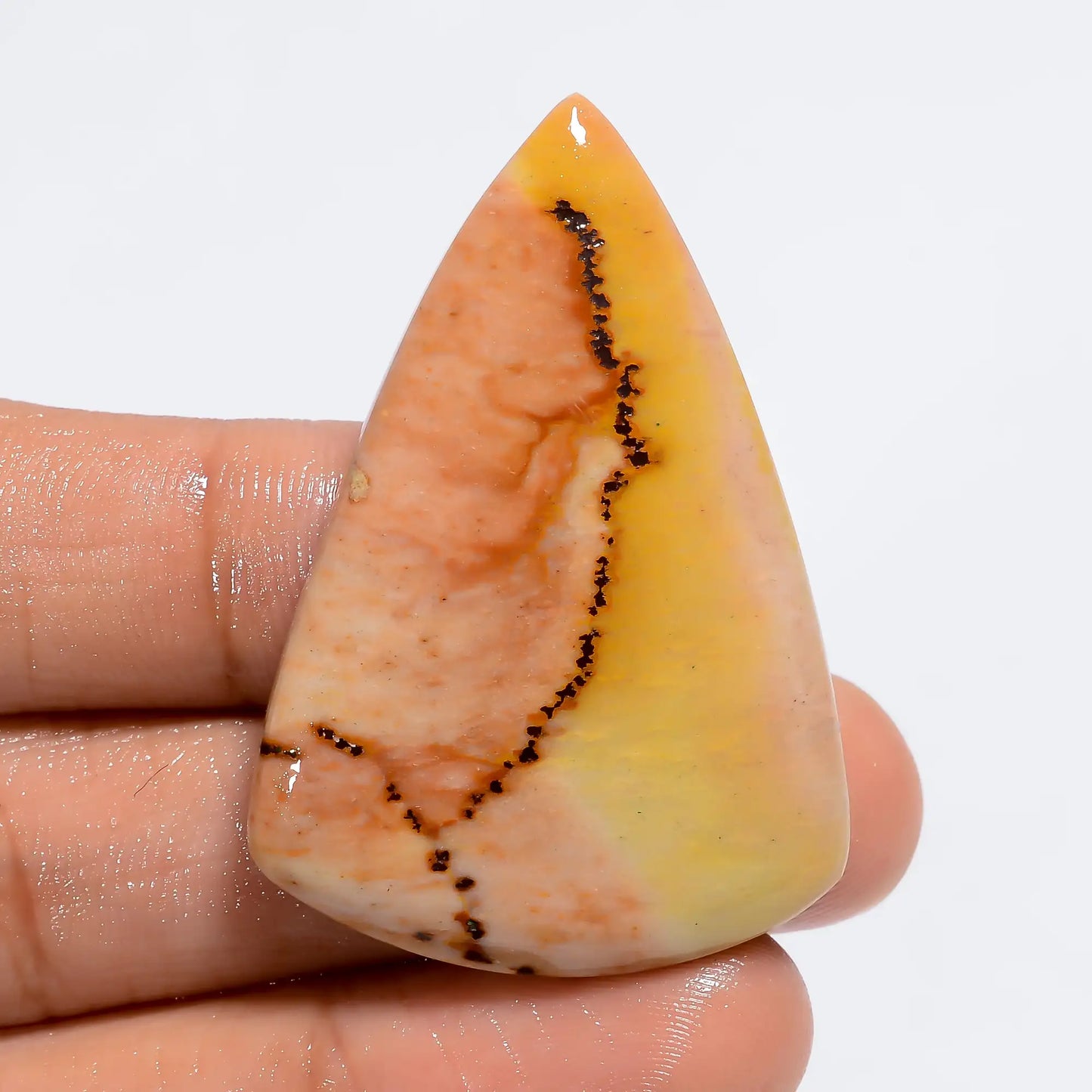 Exclusive Top Grade Quality 100% Natural Willow Creek Pear Shape Cabochon Loose Gemstone For Making Jewelry 58 Ct. 44X30X6 mm V-6290