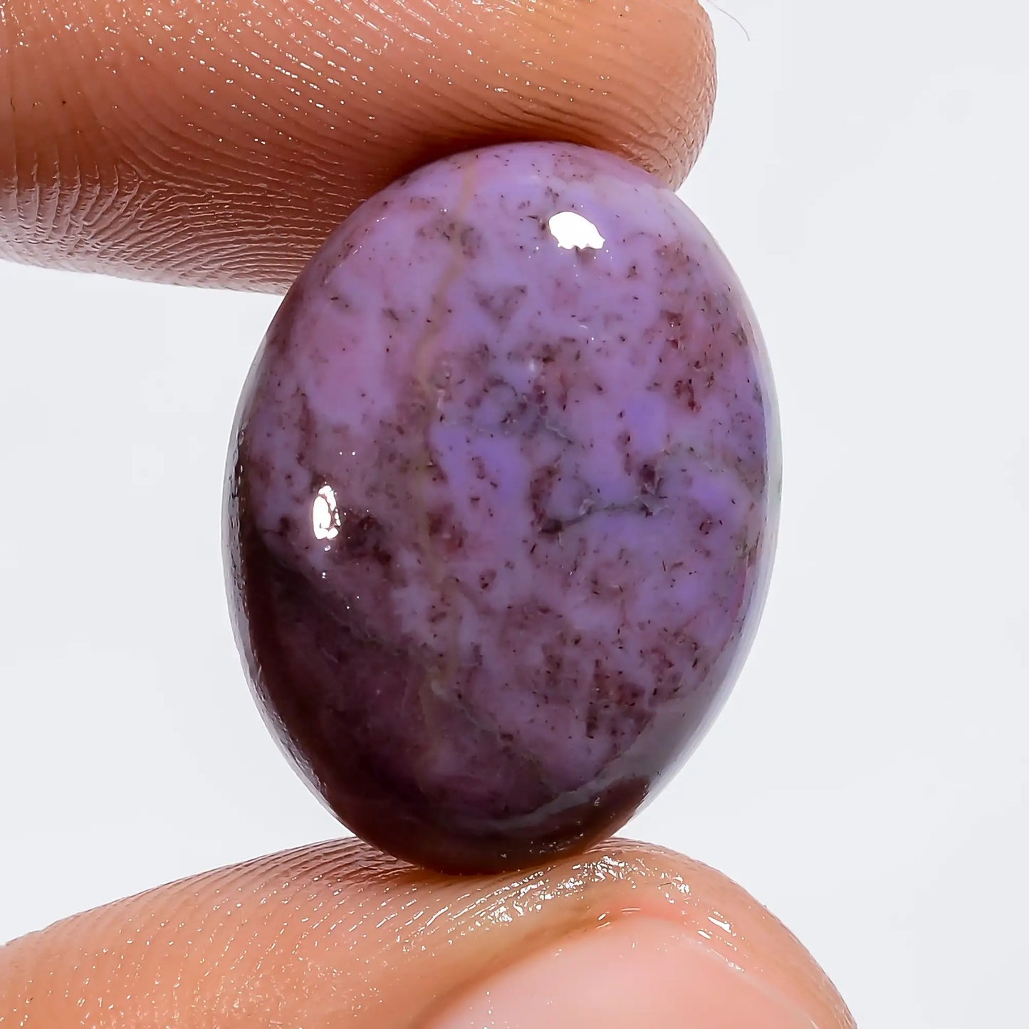 Elegant Top Grade Quality 100% Natural Purple Jade Oval Shape Cabochon Loose Gemstone For Making Jewelry 15 Ct. 20X15X5 mm V-6291