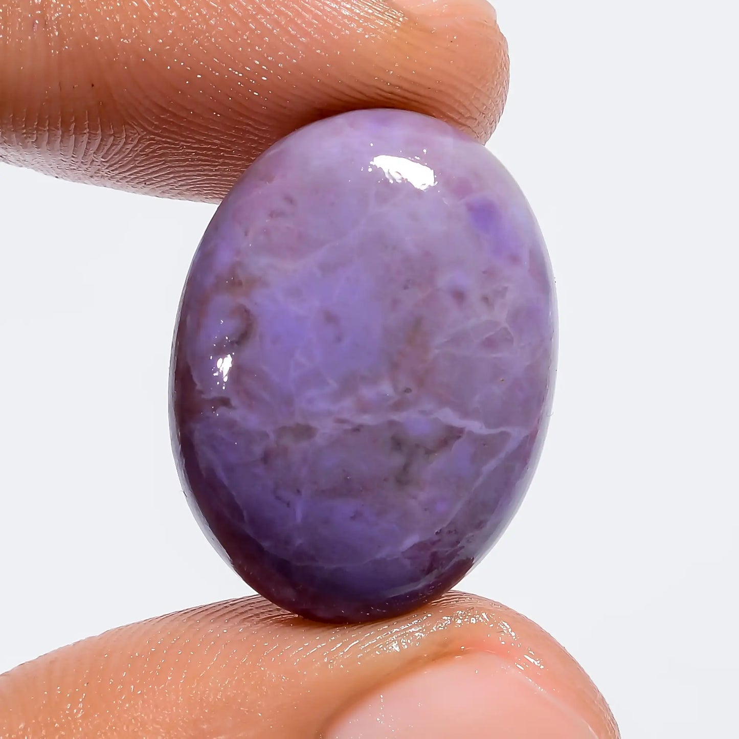 Immaculate Top Grade Quality 100% Natural Purple Jade Oval Shape Cabochon Loose Gemstone For Making Jewelry 17 Ct. 22X17X5 mm V-6294