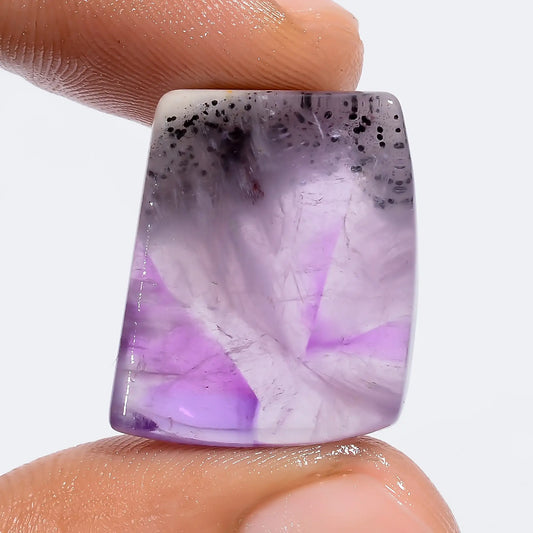 Splendid Top Grade Quality 100% Natural Trapiche Amethyst Fancy Shape Slice Loose Gemstone For Making Jewelry 23.5 Ct. 21X17X6 mm V-6299