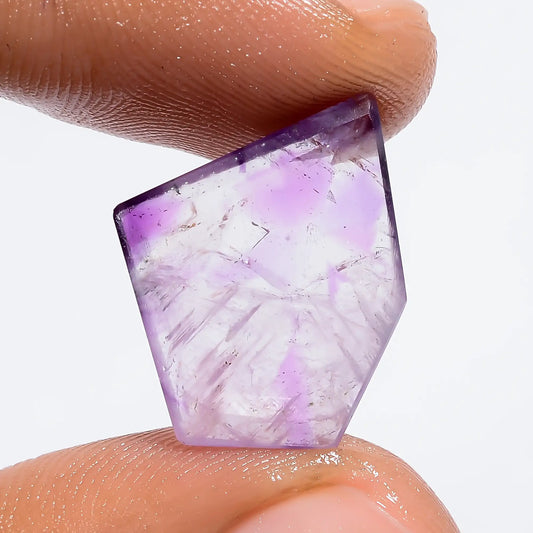 Terrific Top Grade Quality 100% Natural Trapiche Amethyst Fancy Shape Slice Loose Gemstone For Making Jewelry 5.5 Ct. 16X14X3 mm V-6304