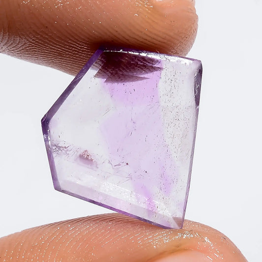 Unique Top Grade Quality 100% Natural Trapiche Amethyst Fancy Shape Slice Loose Gemstone For Making Jewelry 6 Ct. 16X14X2 mm V-6305