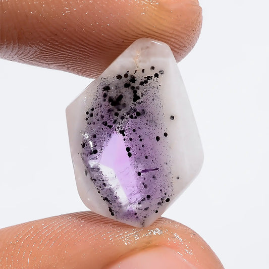 Amazing Top Grade Quality 100% Natural Trapiche Amethyst Fancy Shape Slice Loose Gemstone For Making Jewelry 6 Ct. 18X12X3 mm V-6307