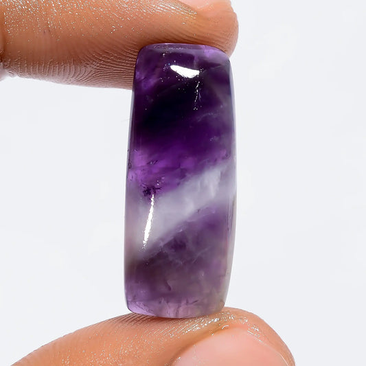 Excellent Top Grade Quality 100% Natural Chevron Amethyst Radiant Shape Cabochon Loose Gemstone For Making Jewelry 19 Ct. 28X11X6 mm V-6315