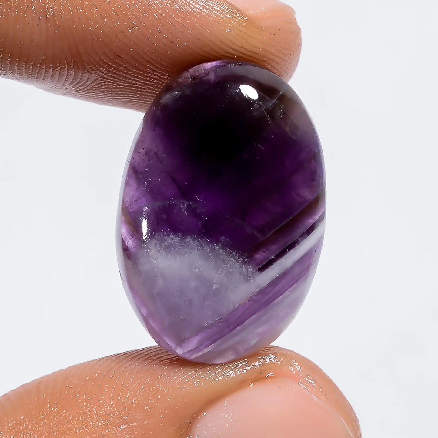 Exclusive Top Grade Quality 100% Natural Chevron Amethyst Oval Shape Cabochon Loose Gemstone For Making Jewelry 18.5 Ct. 23X15X6 mm V-6316