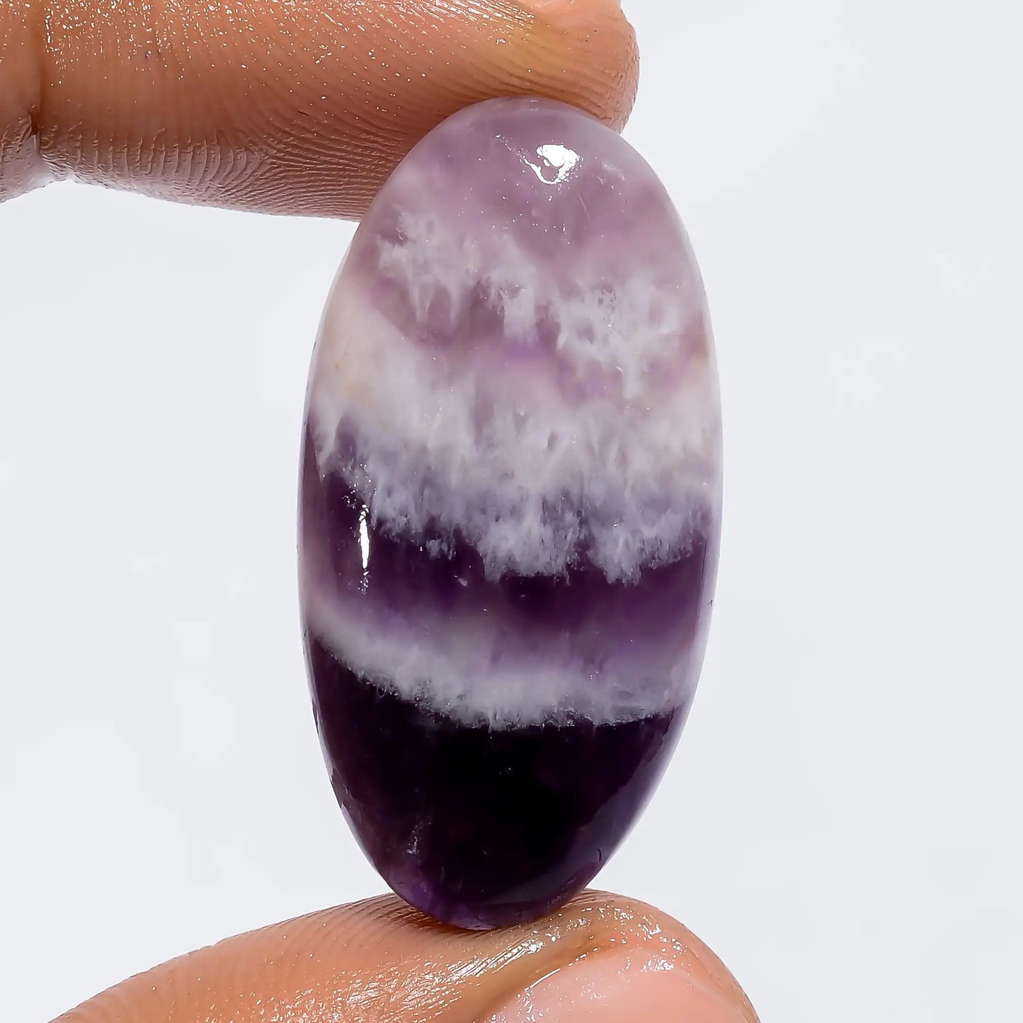 Elegant Top Grade Quality 100% Natural Chevron Amethyst Oval Shape Cabochon Loose Gemstone For Making Jewelry 31 Ct. 33X17X6 mm V-6317