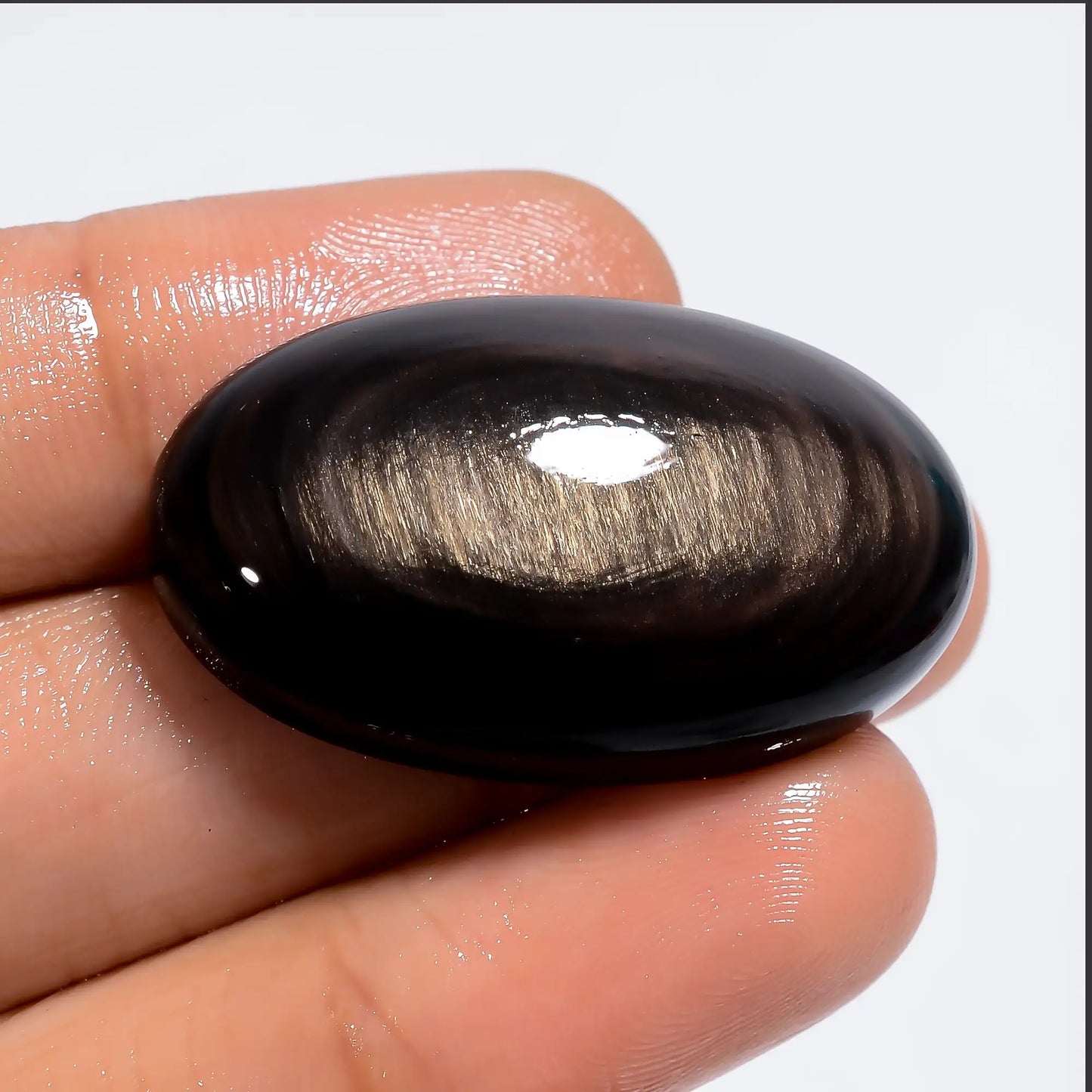 Classic Top Grade Quality 100% Natural Golden Rainbow Obsidian Oval Shape Cabochon Loose Gemstone For Making Jewelry 39.5 Ct 33X19X8 mm V6355