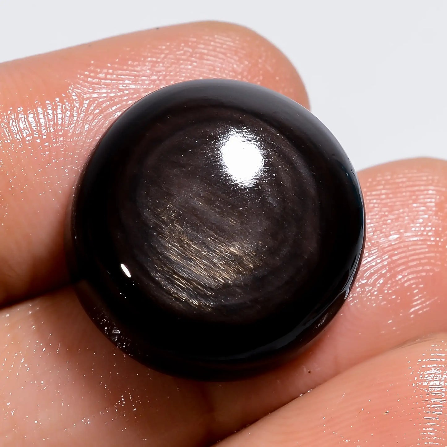 Unique Top Grade Quality 100% Natural Golden Rainbow Obsidian Round Shape Cabochon Loose Gemstone For Making Jewelry 21 Ct 18X18X8 mm V-6363