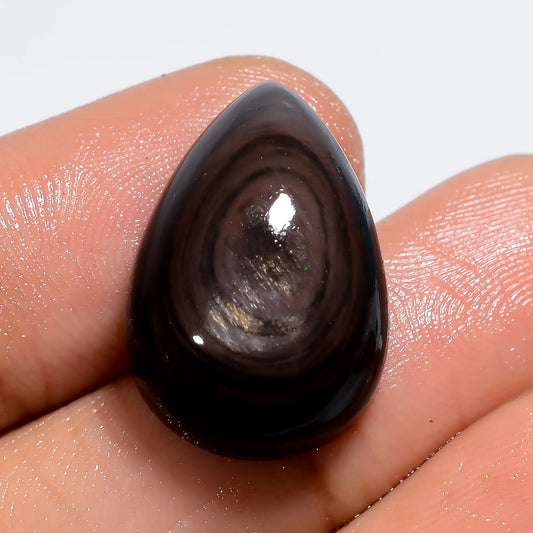 Wonderful Top Grade Quality 100% Natural Golden Rainbow Obsidian Pear Shape Cabochon Gemstone For Making Jewelry 13.5 Ct. 20X14X7 mm V-6364