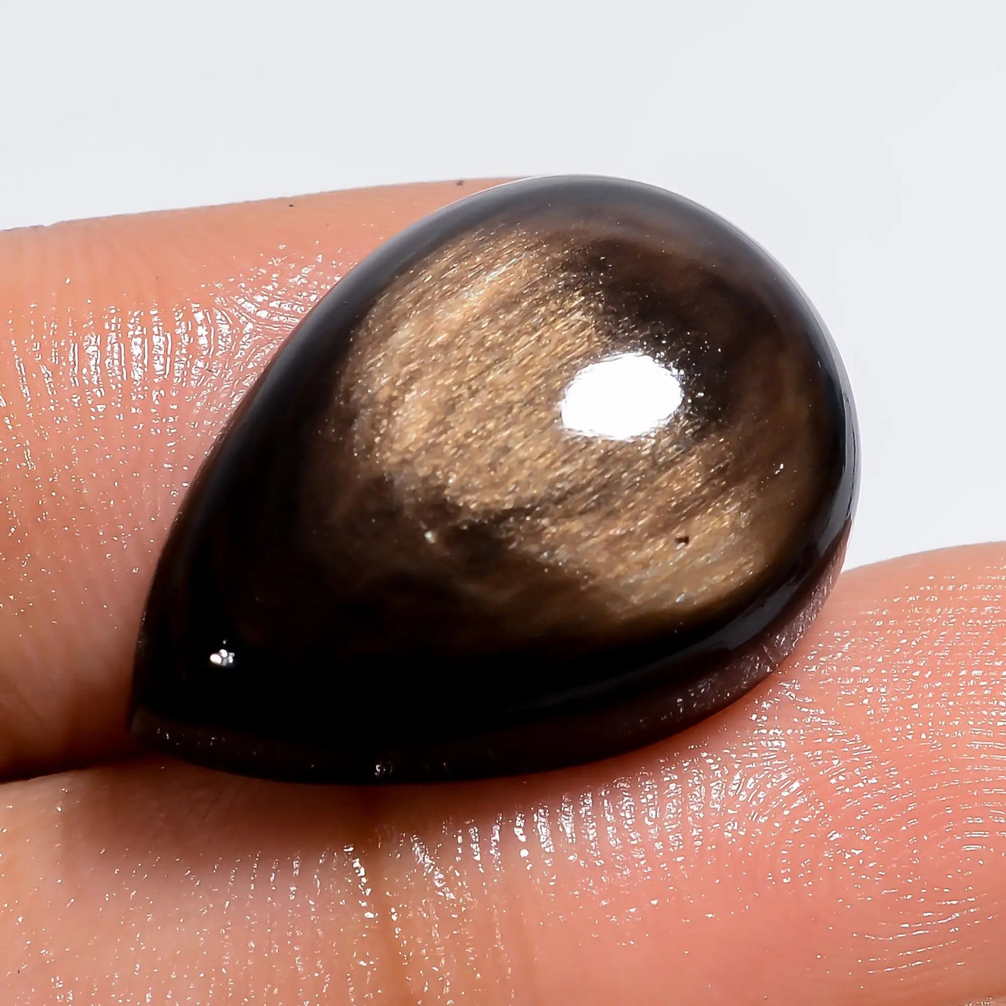 Amazing Top Grade Quality 100% Natural Golden Rainbow Obsidian Pear Shape Cabochon Loose Gemstone For Making Jewelry 16 Ct 21X15X7 mm V-6365