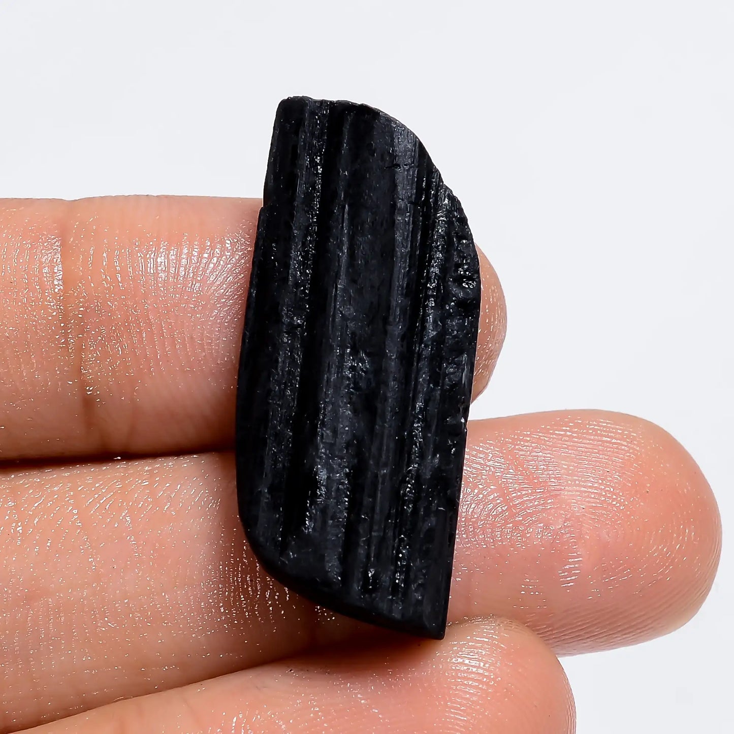 Wonderful Top Grade Quality 100% Natural Black Tourmaline Druzy Fancy Shape Cabochon Loose Gemstone For Making Jewelry 31 Ct 28X13X8 mm V6406