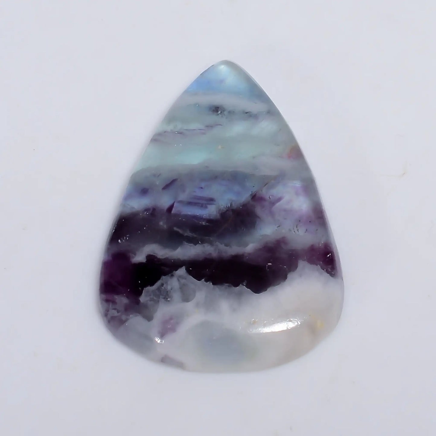 Amazing Top Grade Quality 100% Natural Fluorite Pear Shape Cabochon Loose Gemstone For Making Jewelry 38 Ct. 34X24X5 mm V-6409