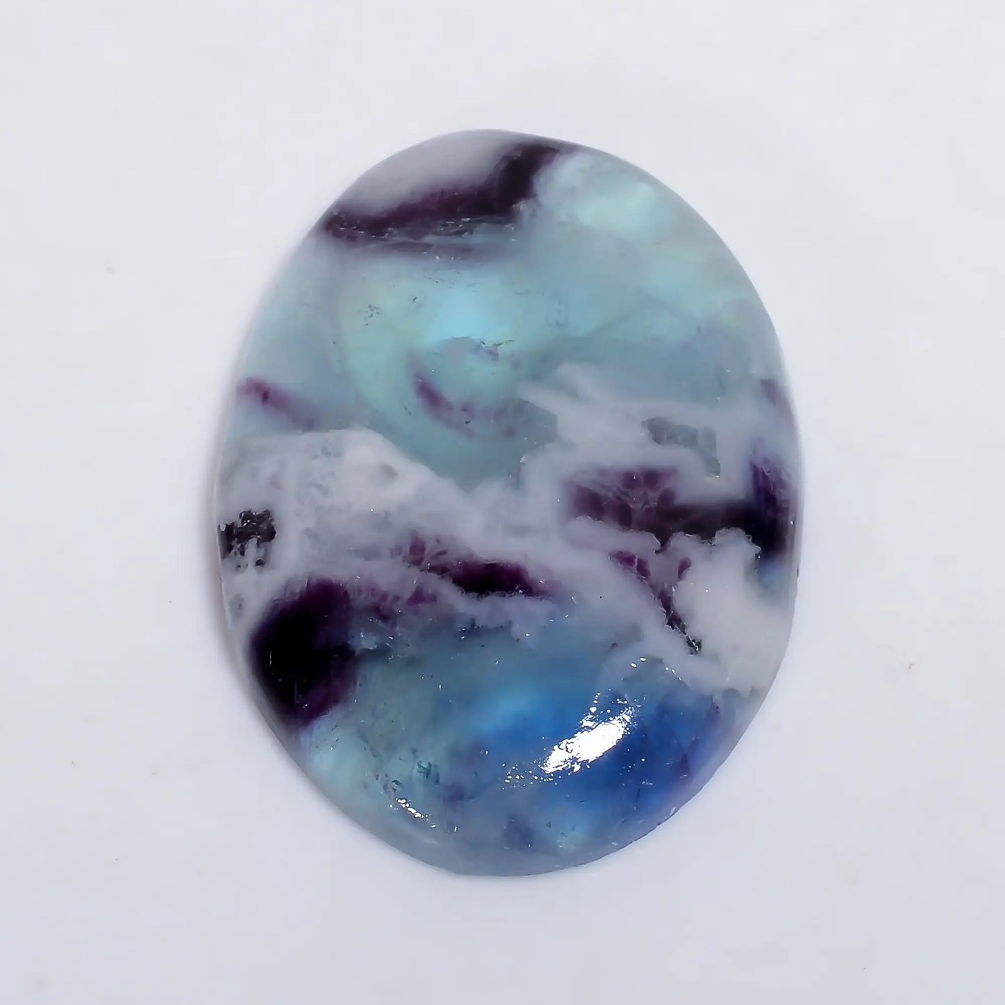 Attractive Top Grade Quality 100% Natural Fluorite Oval Shape Cabochon Loose Gemstone For Making Jewelry 67.5 Ct. 39X28X6 mm V-6410