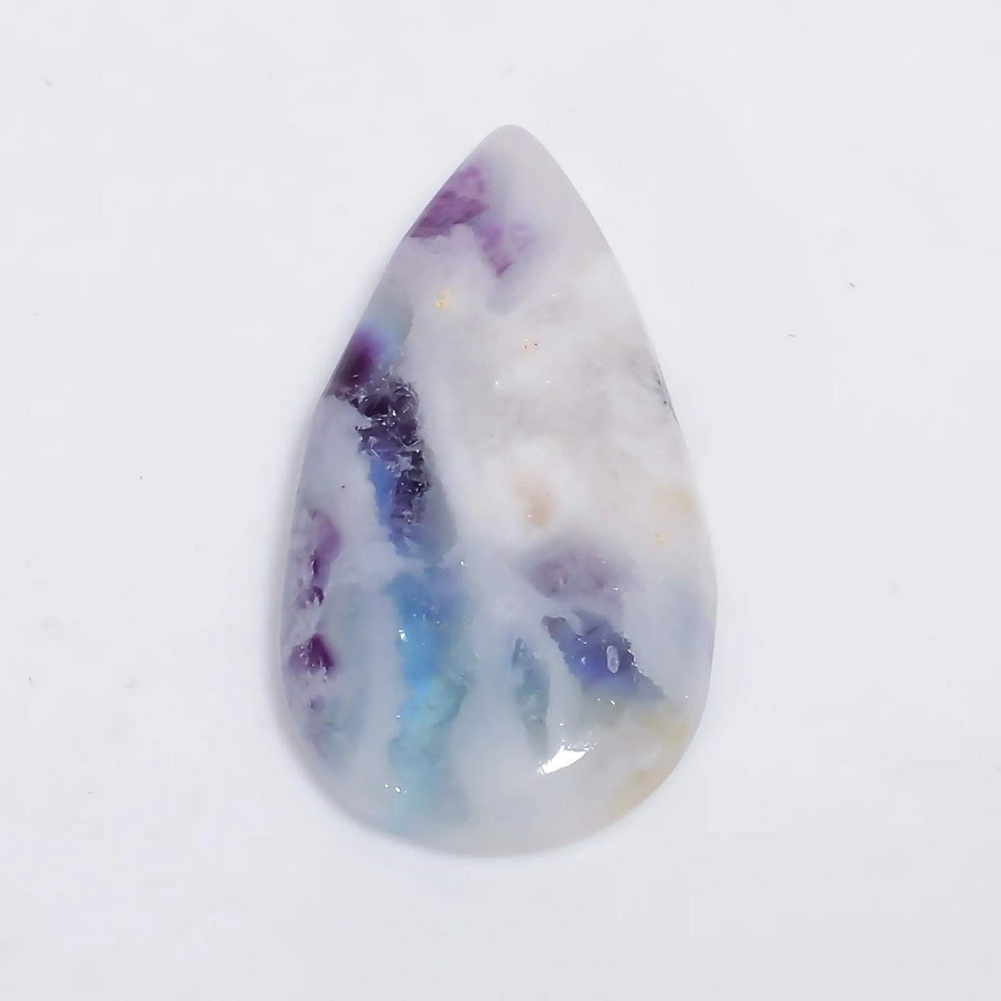 Dazzling Top Grade Quality 100% Natural Fluorite Pear Shape Cabochon Loose Gemstone For Making Jewelry 21.5 Ct. 31X16X5 mm V-6414