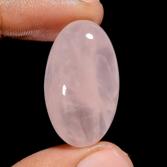 Dazzling Top Grade Quality 100% Natural Rose Quartz Oval Shape Cabochon Loose Gemstone For Making Jewelry 37 Ct. 29X17X9 mm V-6440