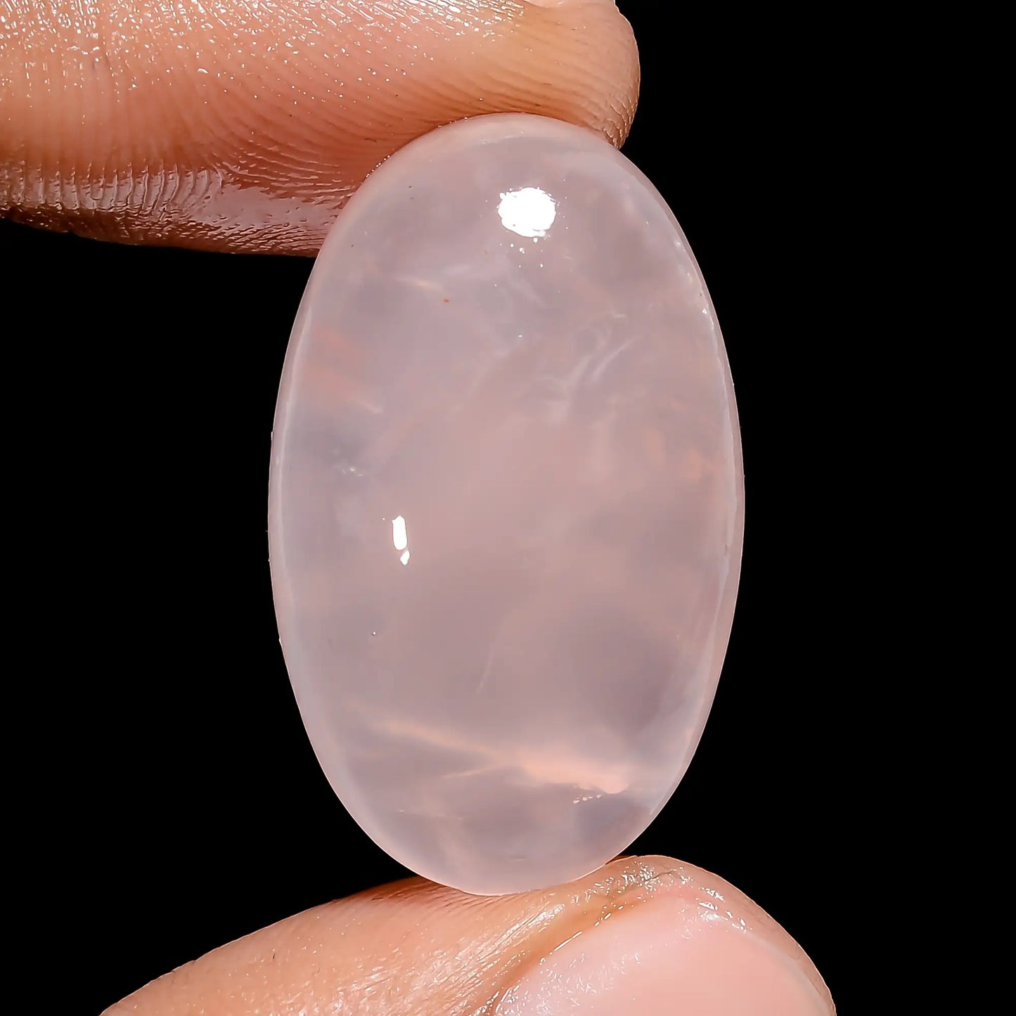 Elegant Top Grade Quality 100% Natural Rose Quartz Oval Shape Cabochon Loose Gemstone For Making Jewelry 32.5 Ct. 28X17X9 mm V-6443