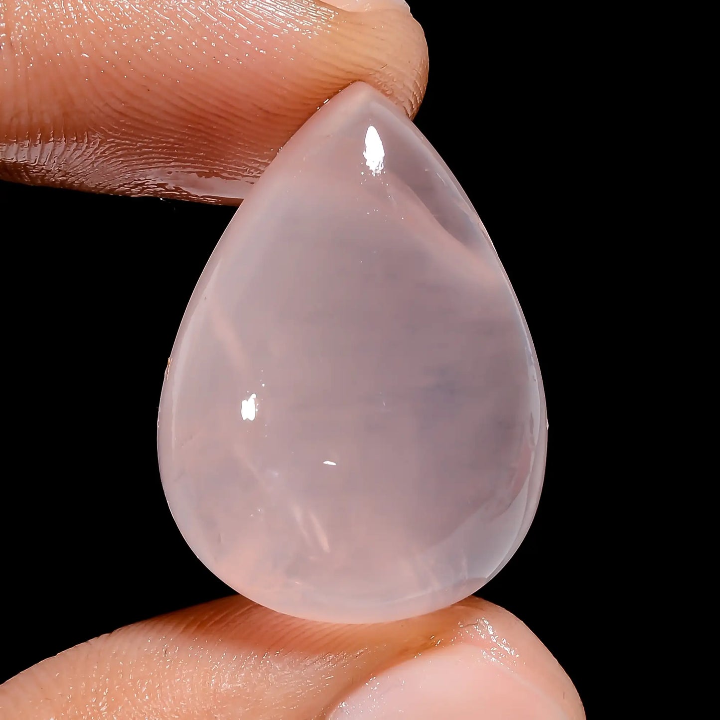 Unique Top Grade Quality 100% Natural Rose Quartz Pear Shape Cabochon Loose Gemstone For Making Jewelry 32.5 Ct. 25X18X9 mm V-6447