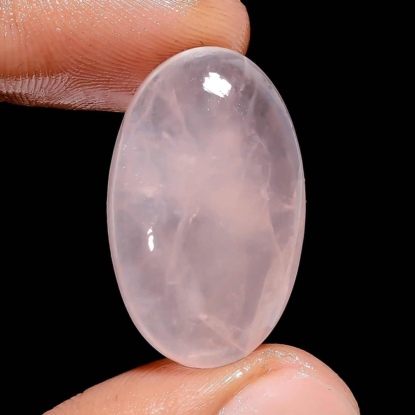 Amazing Top Grade Quality 100% Natural Rose Quartz Oval Shape Cabochon Loose Gemstone For Making Jewelry 29 Ct. 26X16X8 mm V-6451