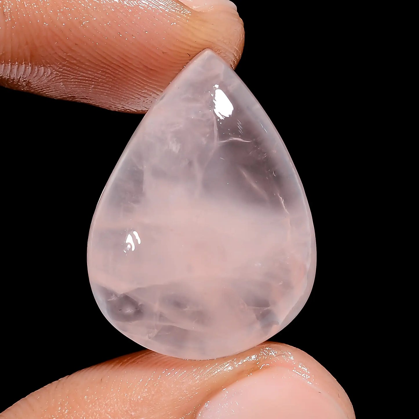 Attractive Top Grade Quality 100% Natural Rose Quartz Pear Shape Cabochon Loose Gemstone For Making Jewelry 30 Ct. 25X18X8 mm V-6452