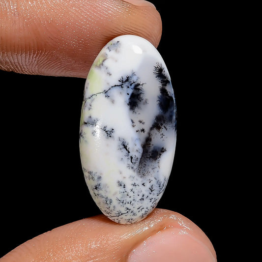 Exclusive Top Grade Quality 100% Natural Dendrite Opal Oval Shape Cabochon Loose Gemstone For Making Jewelry 12.5 Ct. 26X13X5 mm V-6484