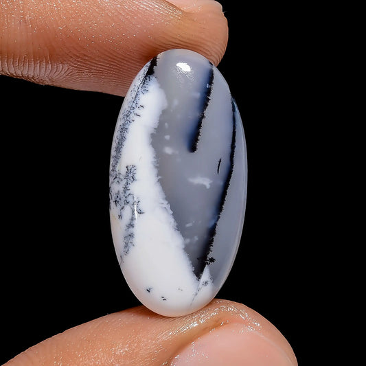 Elegant Top Grade Quality 100% Natural Dendrite Opal Oval Shape Cabochon Loose Gemstone For Making Jewelry 12 Ct. 25X13X4 mm V-6485