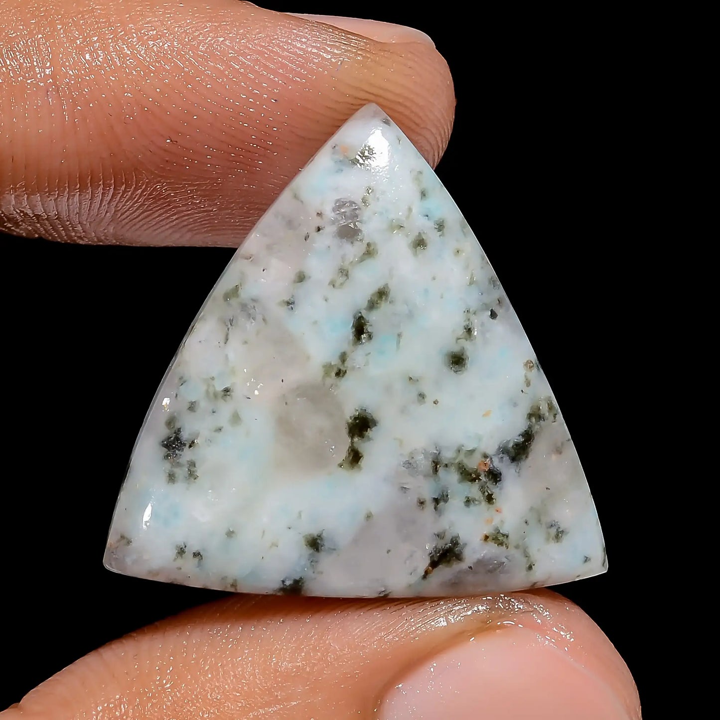 Wonderful Top Grade Quality 100% Natural Kiwi Jasper Triangle Shape Cabochon Loose Gemstone For Making Jewelry 18.5 Ct. 24X23X5 mm V-6492