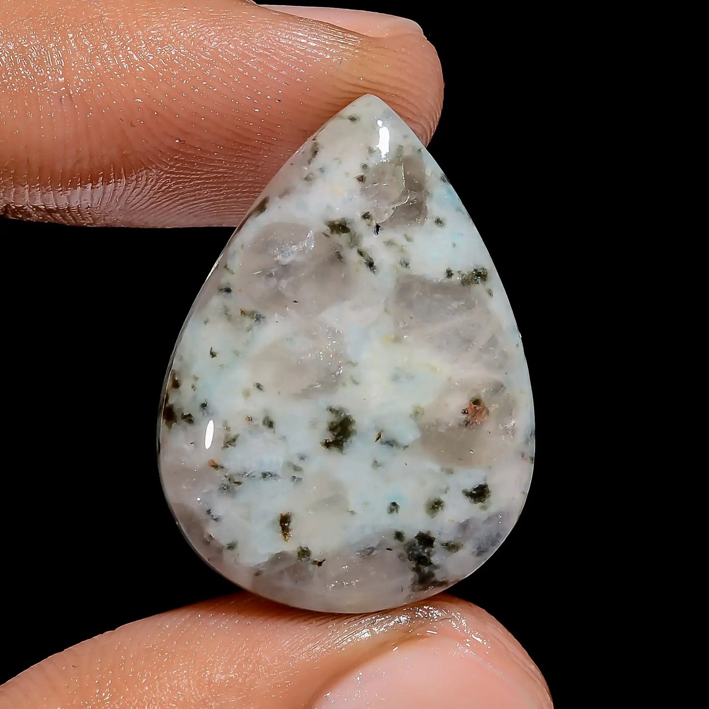 Amazing Top Grade Quality 100% Natural Kiwi Jasper Pear Shape Cabochon Loose Gemstone For Making Jewelry 21 Ct. 26X19X5 mm V-6493