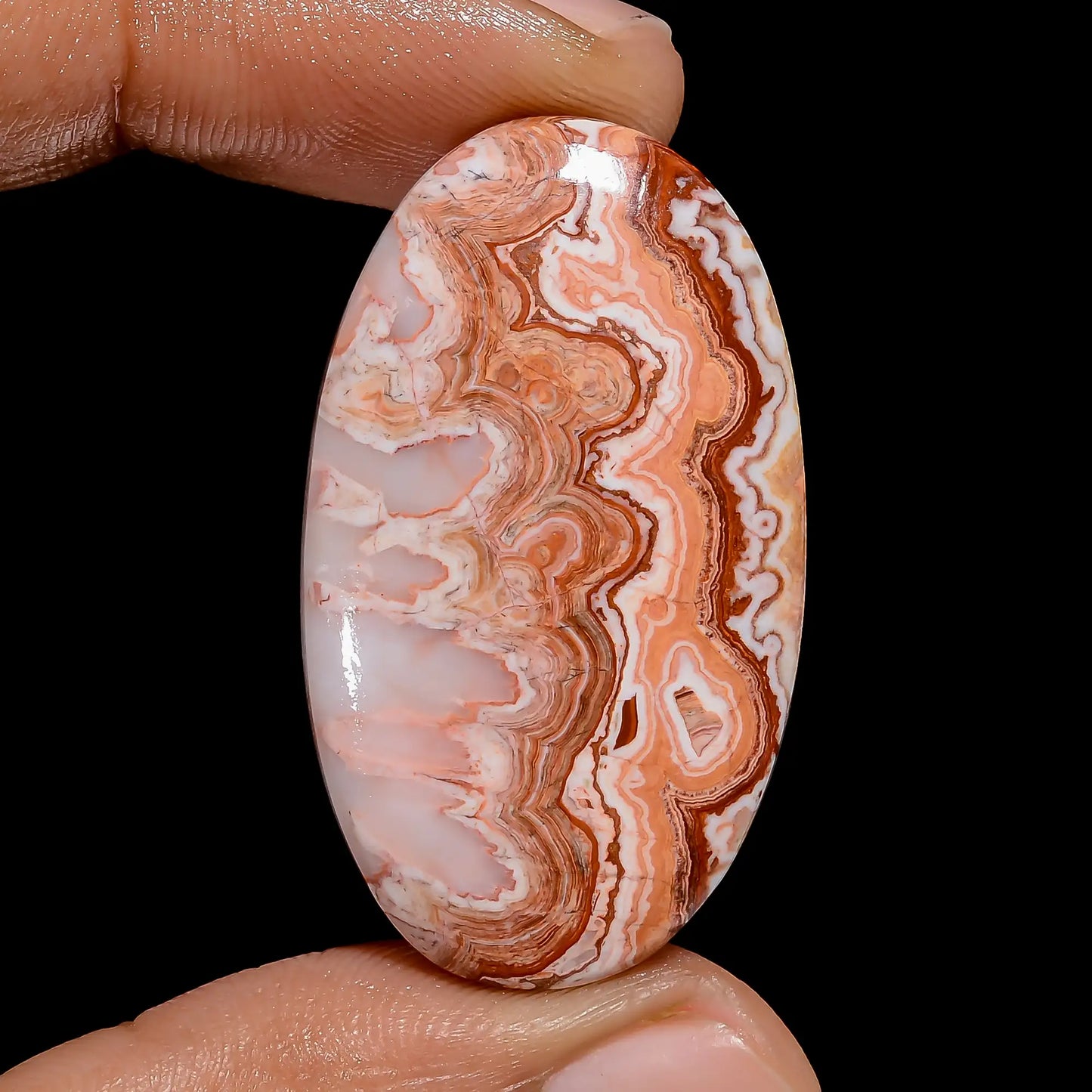 Immaculate Top Grade Quality 100% Natural Rosita Jasper Oval Shape Cabochon Loose Gemstone For Making Jewelry 35 Ct. 37X22X5 mm V-6504